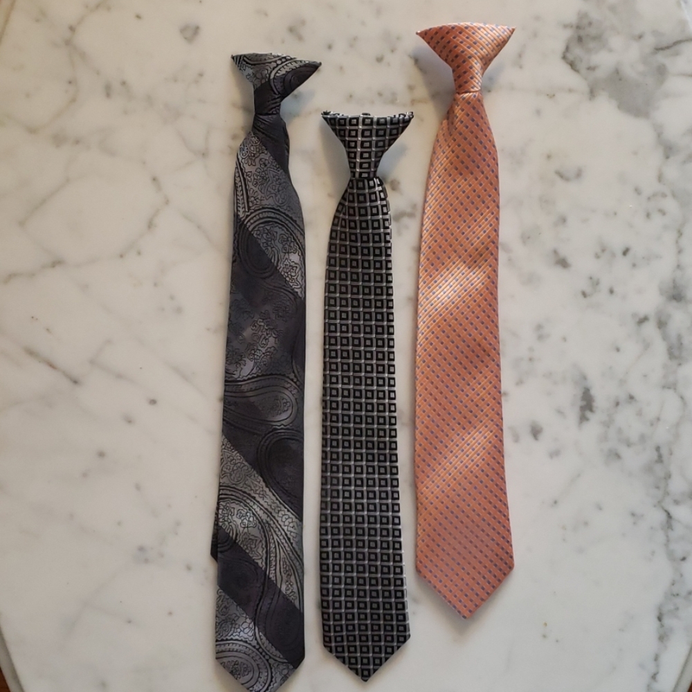 Three Clip-on Ties for Boys